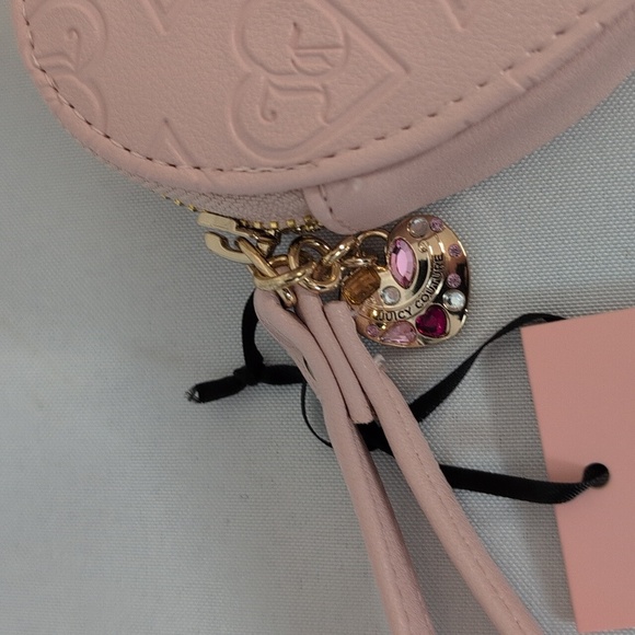 Juicy Couture Pink Clay Heart Coin Pouch Wristlet NWT - Picture 2 of 4